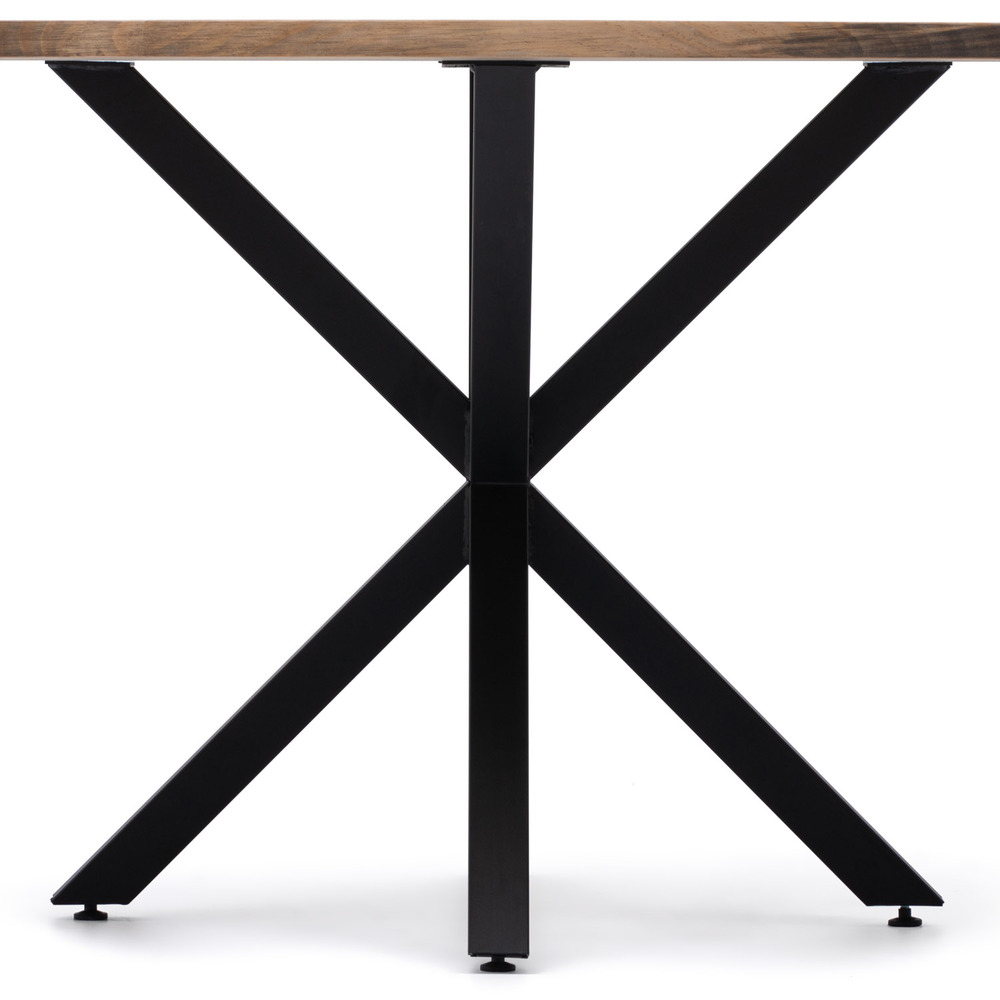 Mesa de Comedor Ovalada con Pata Estrella Negro Efecto Vintage  