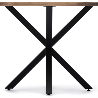 Mesa de Comedor Ovalada con Pata Estrella Negro Efecto Vintage  