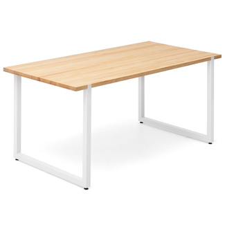 Mesa Industrial Uley de Madera de Pino Sostenible Acabado Blanco Natural 