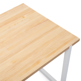 Mesa Industrial Uley de Madera de Pino Sostenible Acabado Blanco Natural 