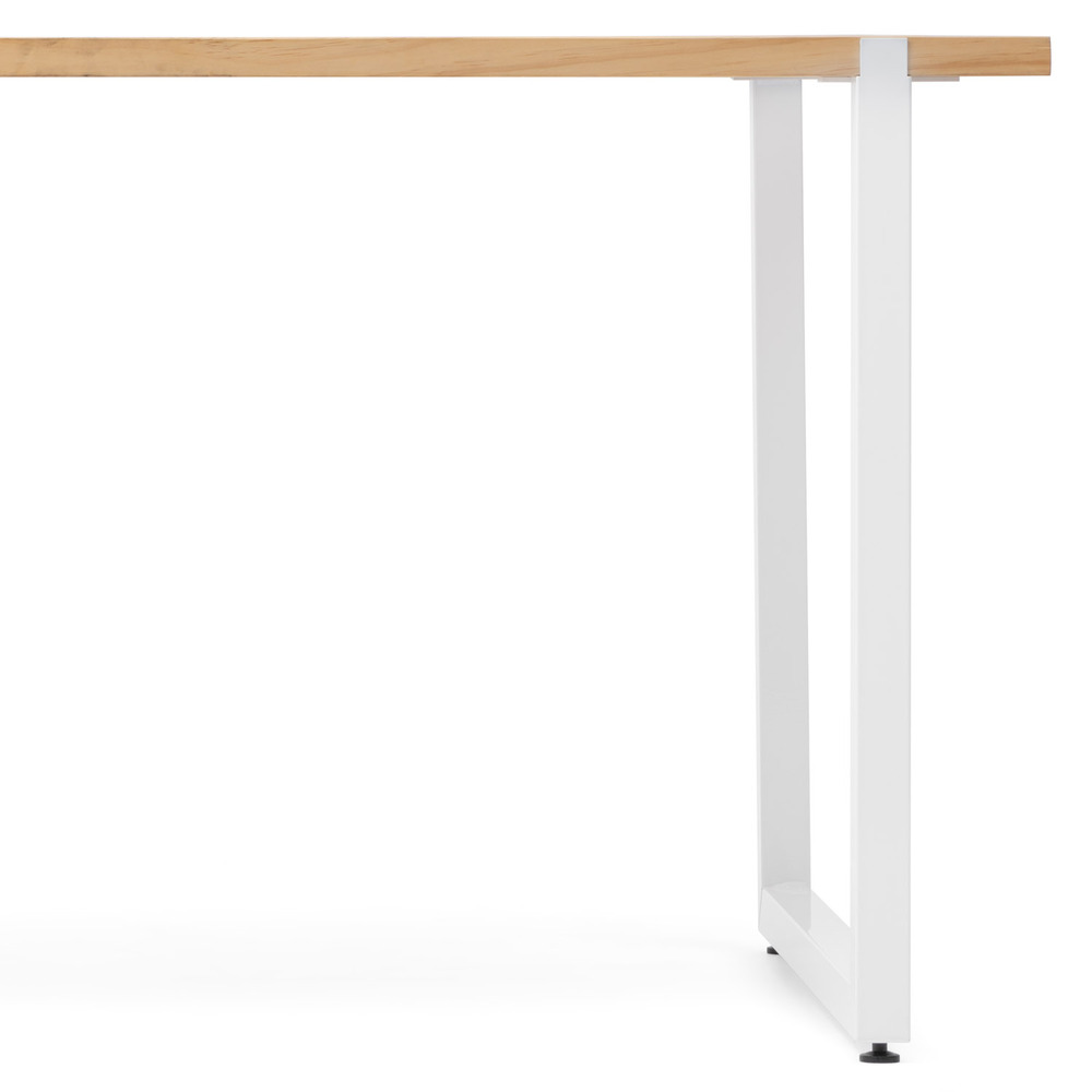 Mesa Industrial Uley de Madera de Pino Sostenible Acabado Blanco Natural 