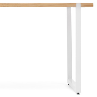 Mesa Industrial Uley de Madera de Pino Sostenible Acabado Blanco Natural 