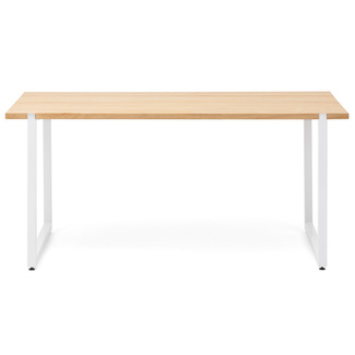 Mesa Industrial Uley de Madera de Pino Sostenible Acabado Blanco Natural 