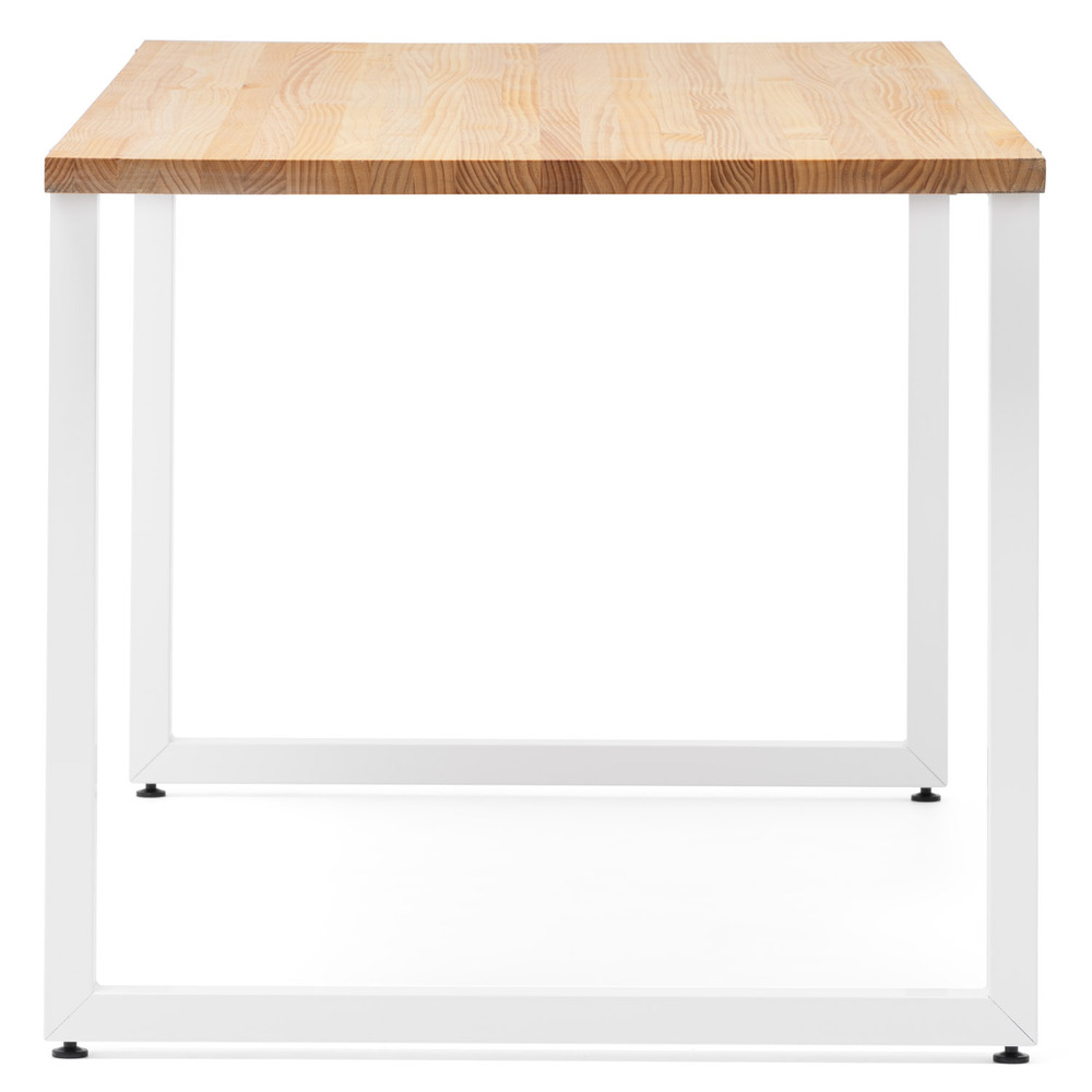 Mesa Industrial Uley de Madera de Pino Sostenible Acabado Blanco Natural 