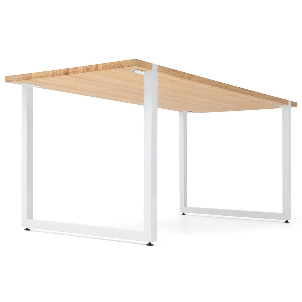 Mesa Industrial Uley de Madera de Pino Sostenible Acabado Blanco Natural 