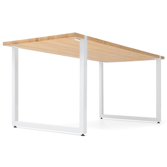 Mesa Industrial Uley de Madera de Pino Sostenible Acabado Blanco Natural 
