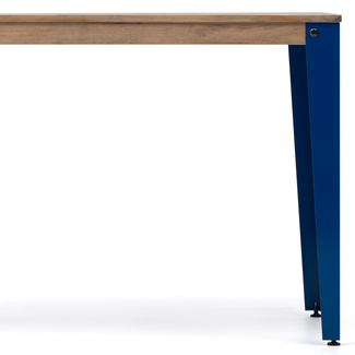 Mesa Lunds Industrial ECO Tablero Efecto Vintage Patas Azules 