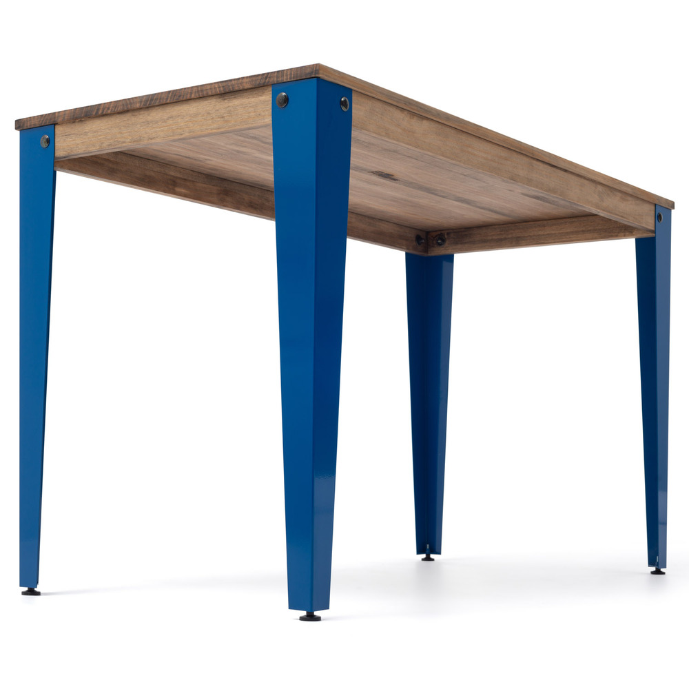 Mesa Lunds Industrial ECO Tablero Efecto Vintage Patas Azules 