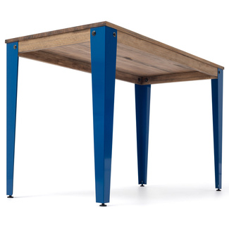 Mesa Lunds Industrial ECO Tablero Efecto Vintage Patas Azules 