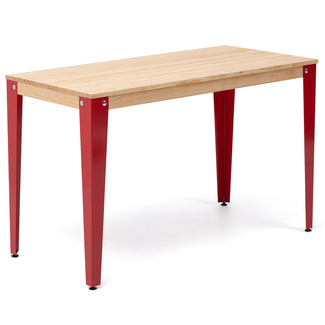 Mesa Lunds Industrial ECO Tablero Natural Patas Rojas 