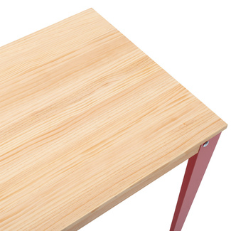 Mesa Lunds Industrial ECO Tablero Natural Patas Rojas 