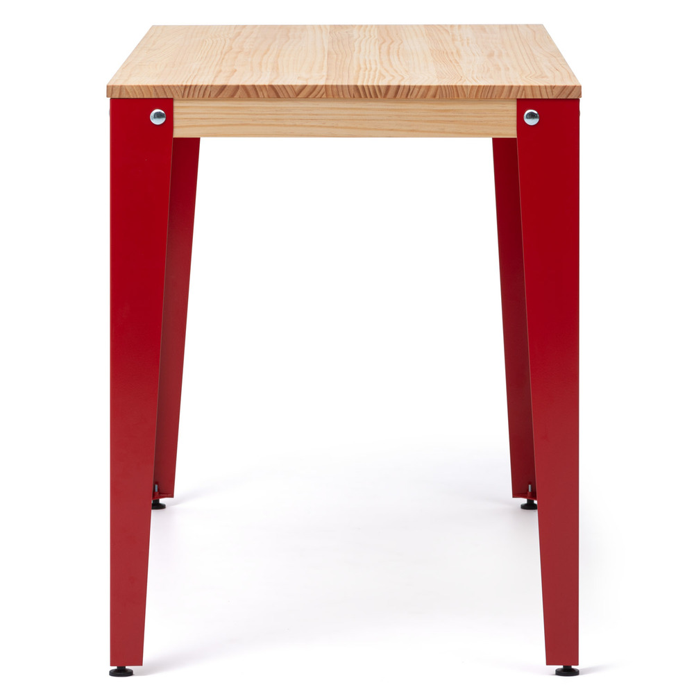 Mesa Lunds Industrial ECO Tablero Natural Patas Rojas 
