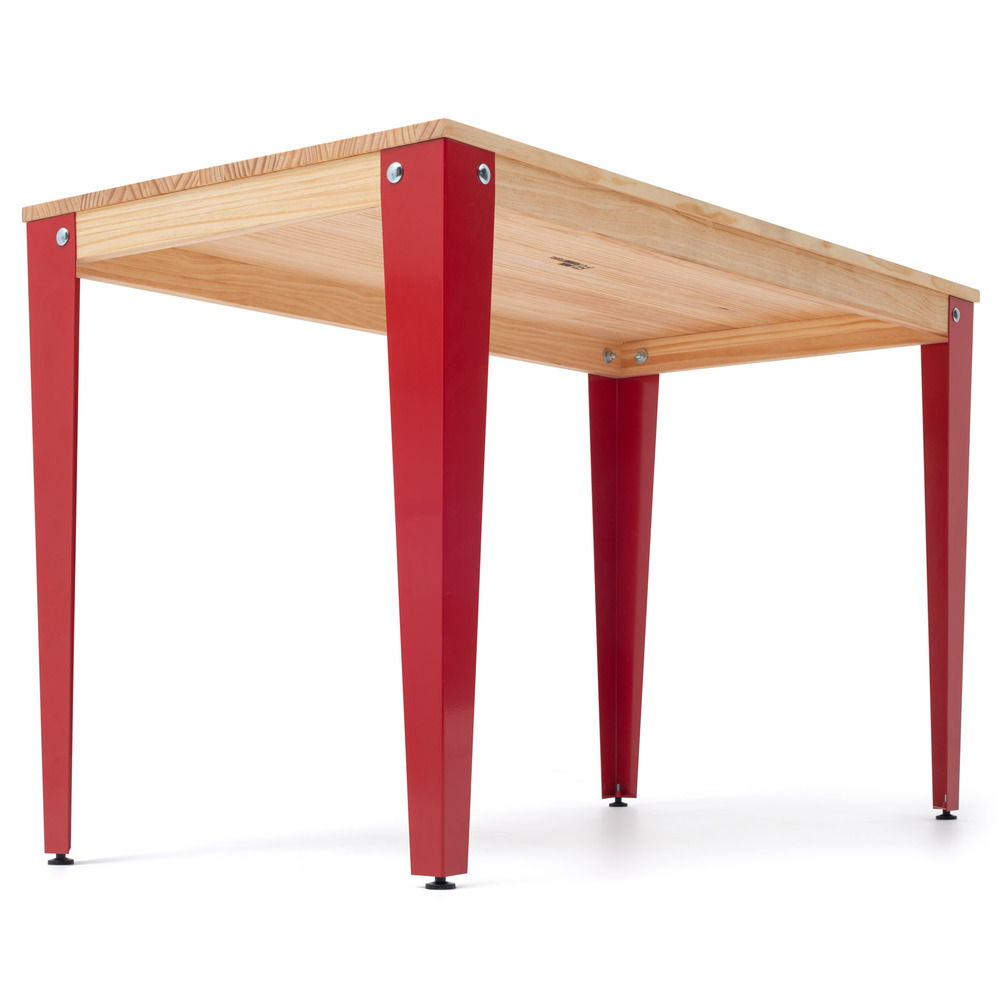 Mesa Lunds Industrial ECO Tablero Natural Patas Rojas 