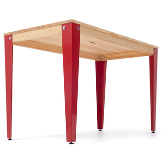 Mesa Lunds Industrial ECO Tablero Natural Patas Rojas 