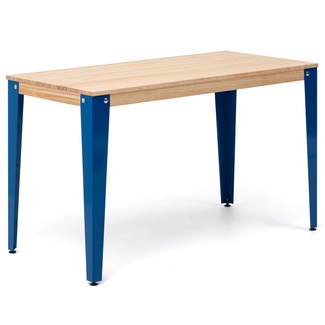 Mesa Lunds Industrial ECO Tablero Natural Patas Azules  