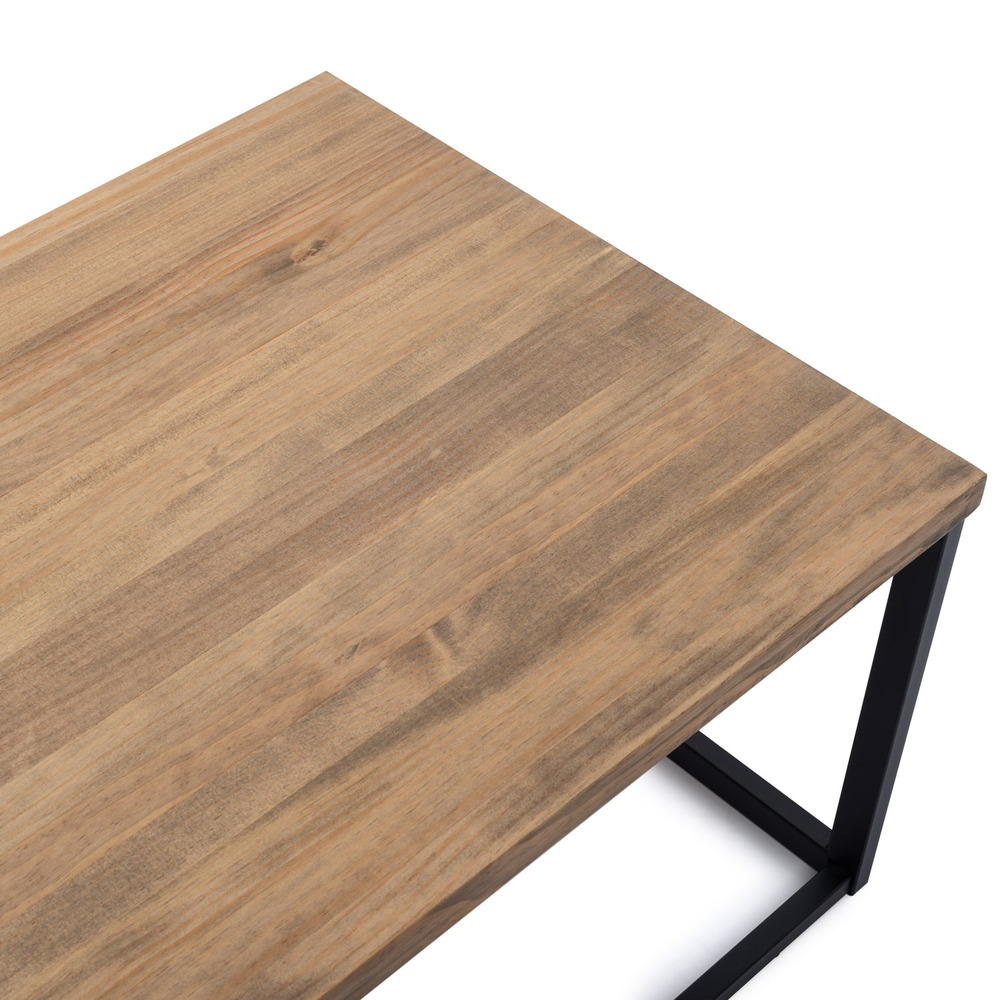 Mesa de Centro iCub U Big Wood Negra efecto vintage estilo industrial Box Furniture