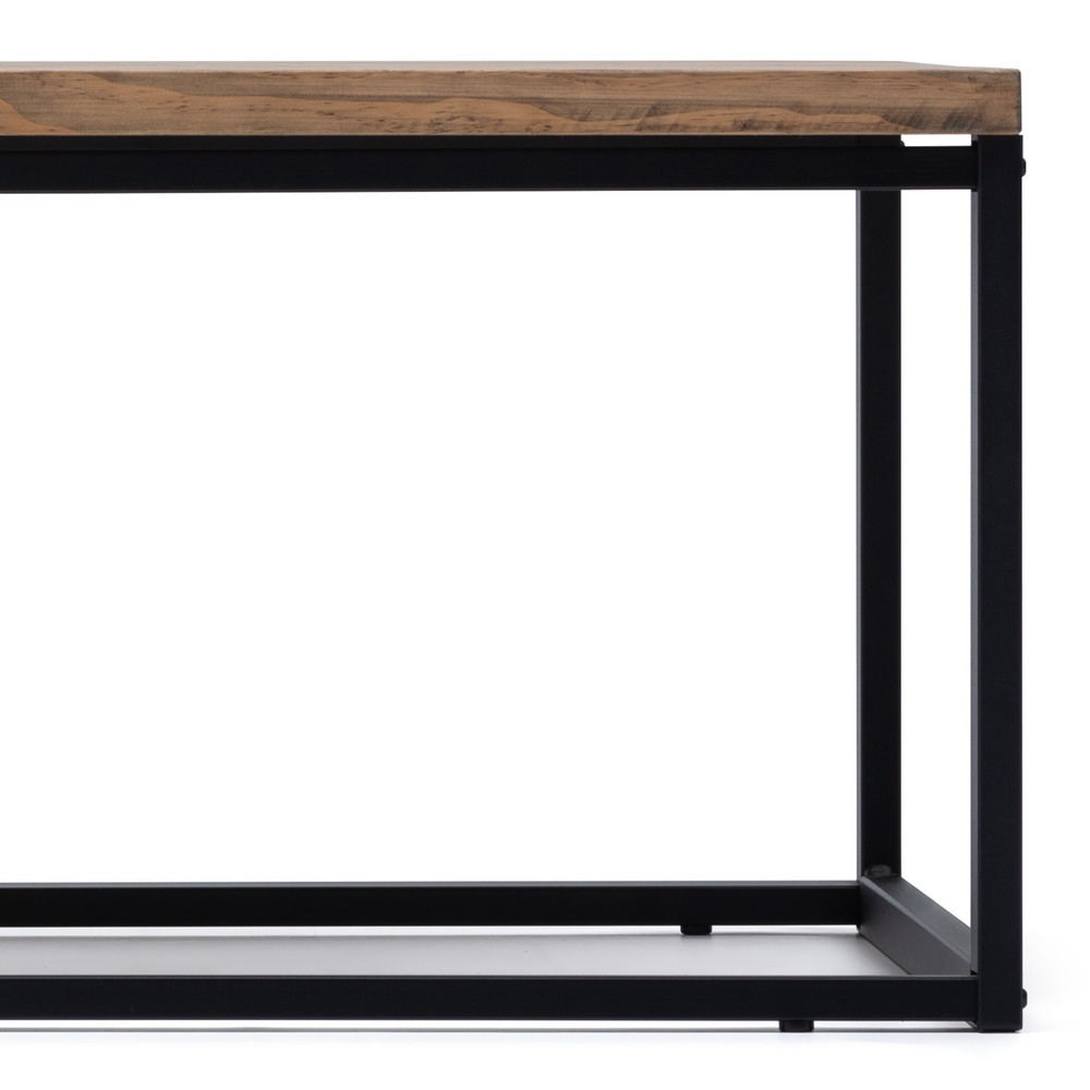 Mesa de Centro iCub U Big Wood Negra efecto vintage estilo industrial Box Furniture