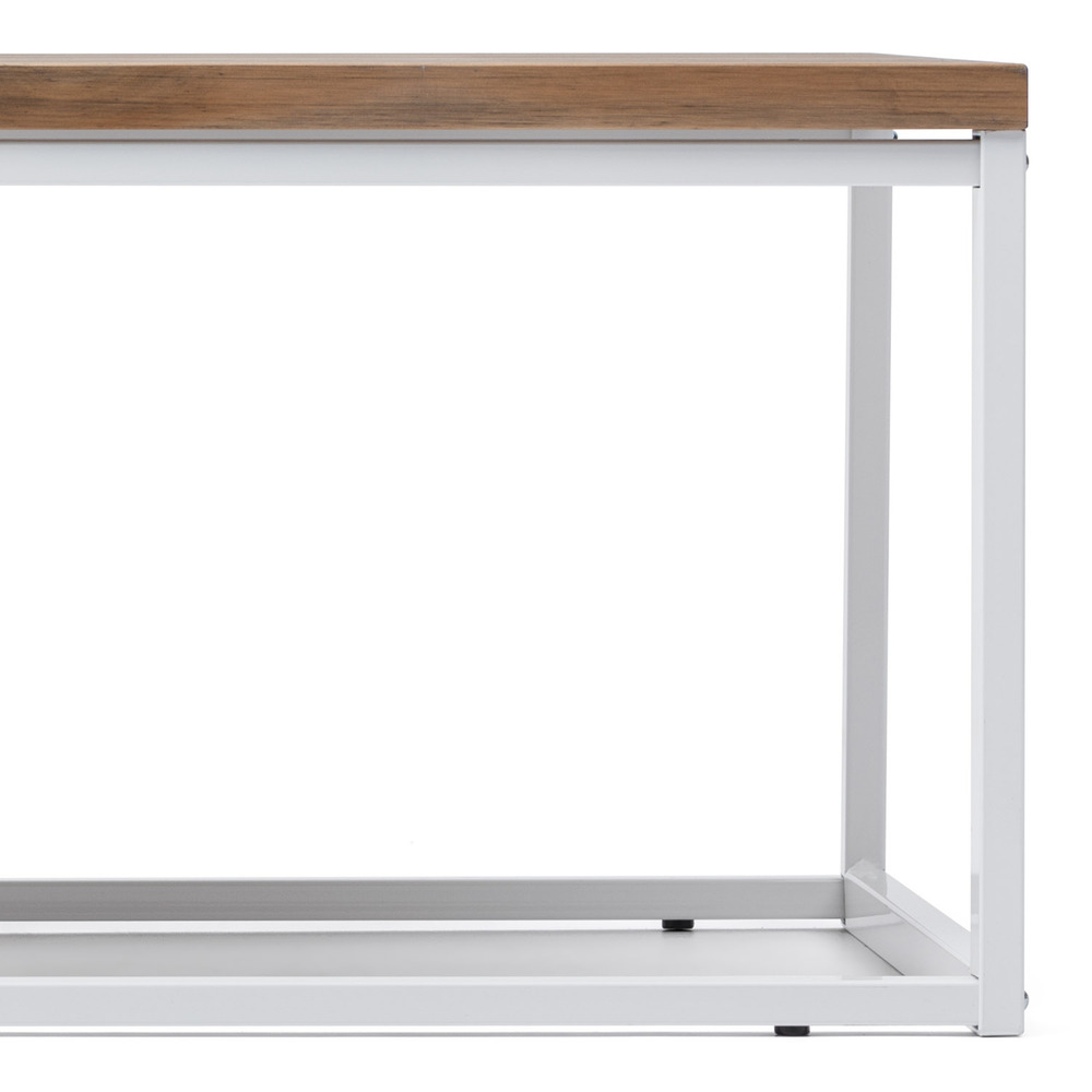 Mesa de Centro iCub U Industrial Blanco Efecto Vintage