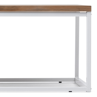 Mesa de Centro iCub U Industrial Blanco Efecto Vintage