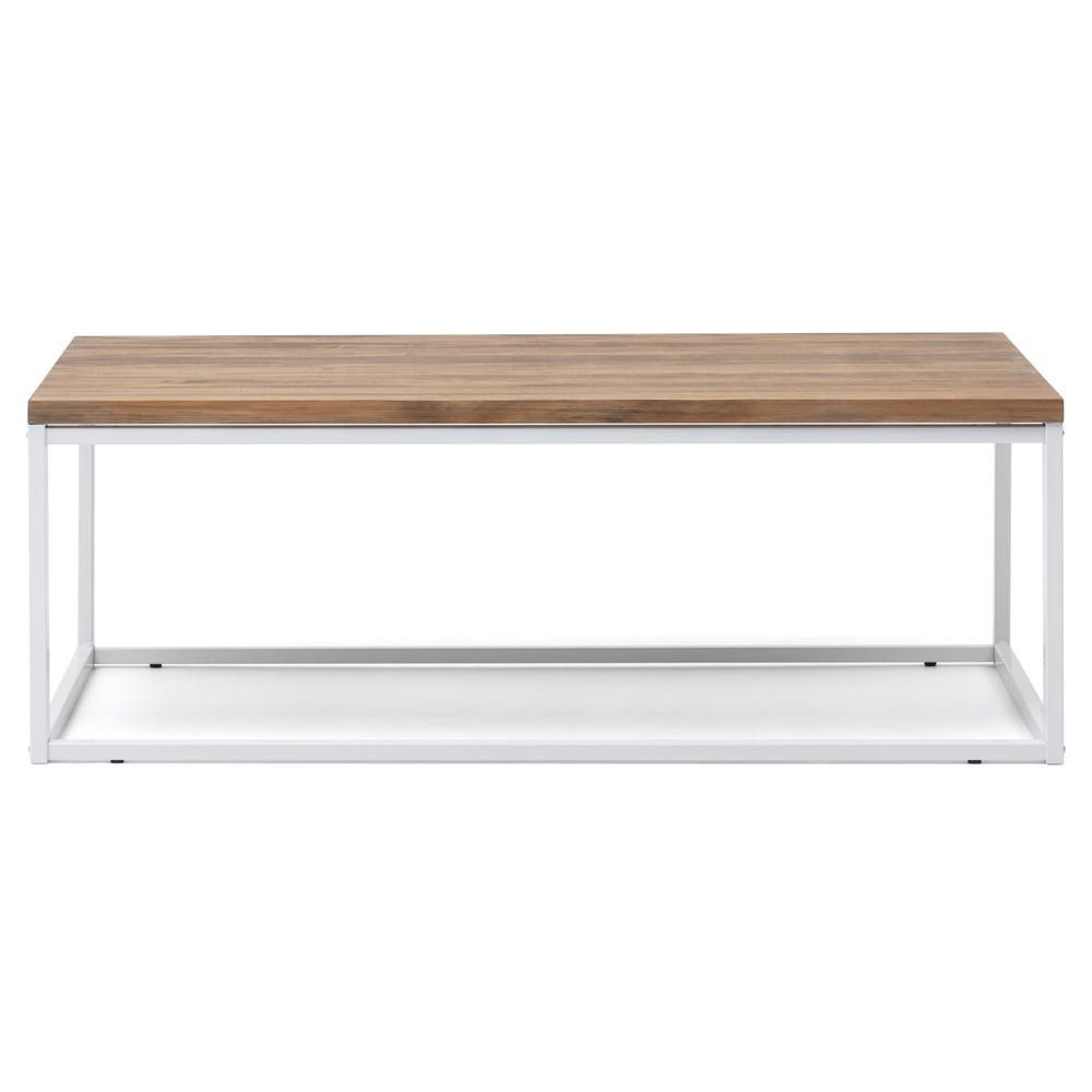 Mesa de Centro iCub U Industrial Blanco Efecto Vintage