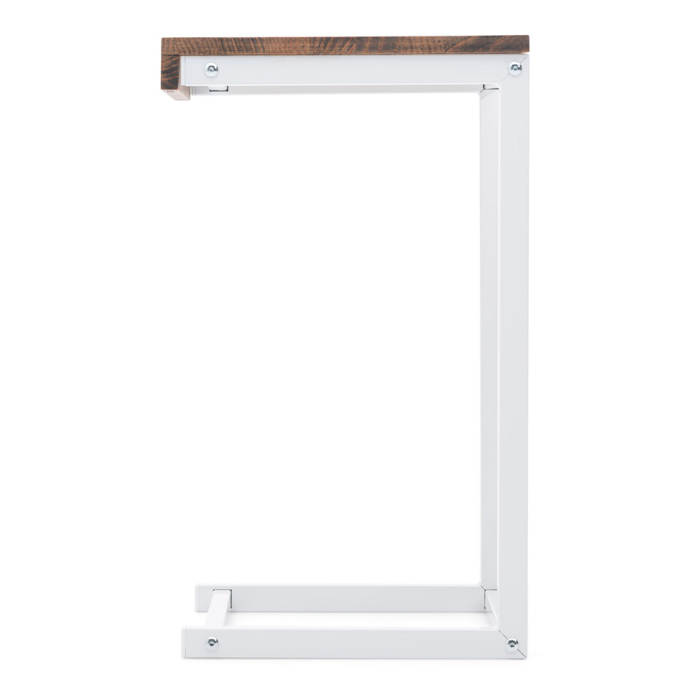 Mesita Ordenador Sofá ECO Industrial Blanco Efecto Vintage