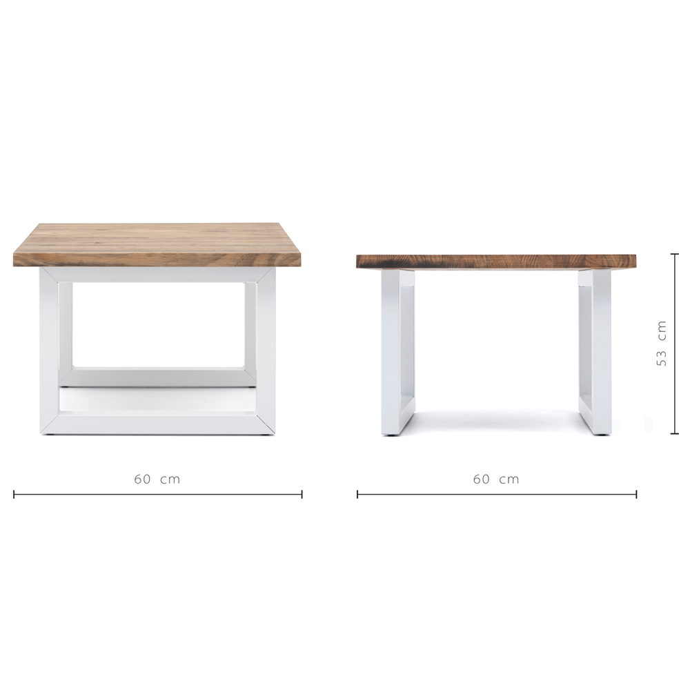 Mesa Auxiliar iCub Strong ECO Box Furniture Blanco Efecto Vintage 