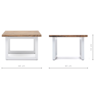 Mesa Auxiliar iCub Strong ECO Box Furniture Blanco Efecto Vintage 