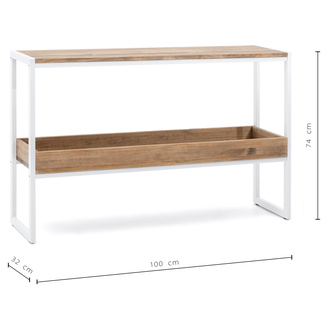 Consola iCub ECO Box Furniture Blanca Efecto Vintage con Bandeja  