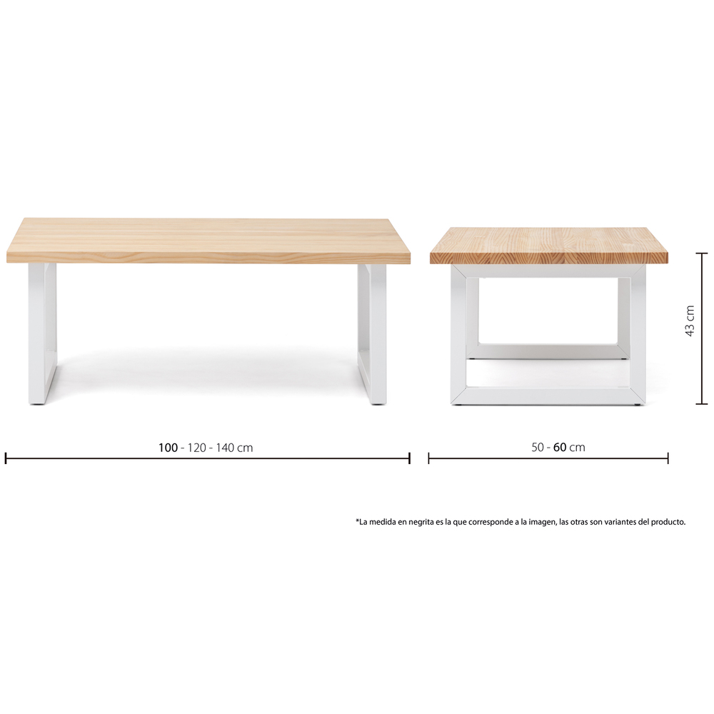 Mesa de Centro iCub Strong ECO Box Furniture Blanco Natural 