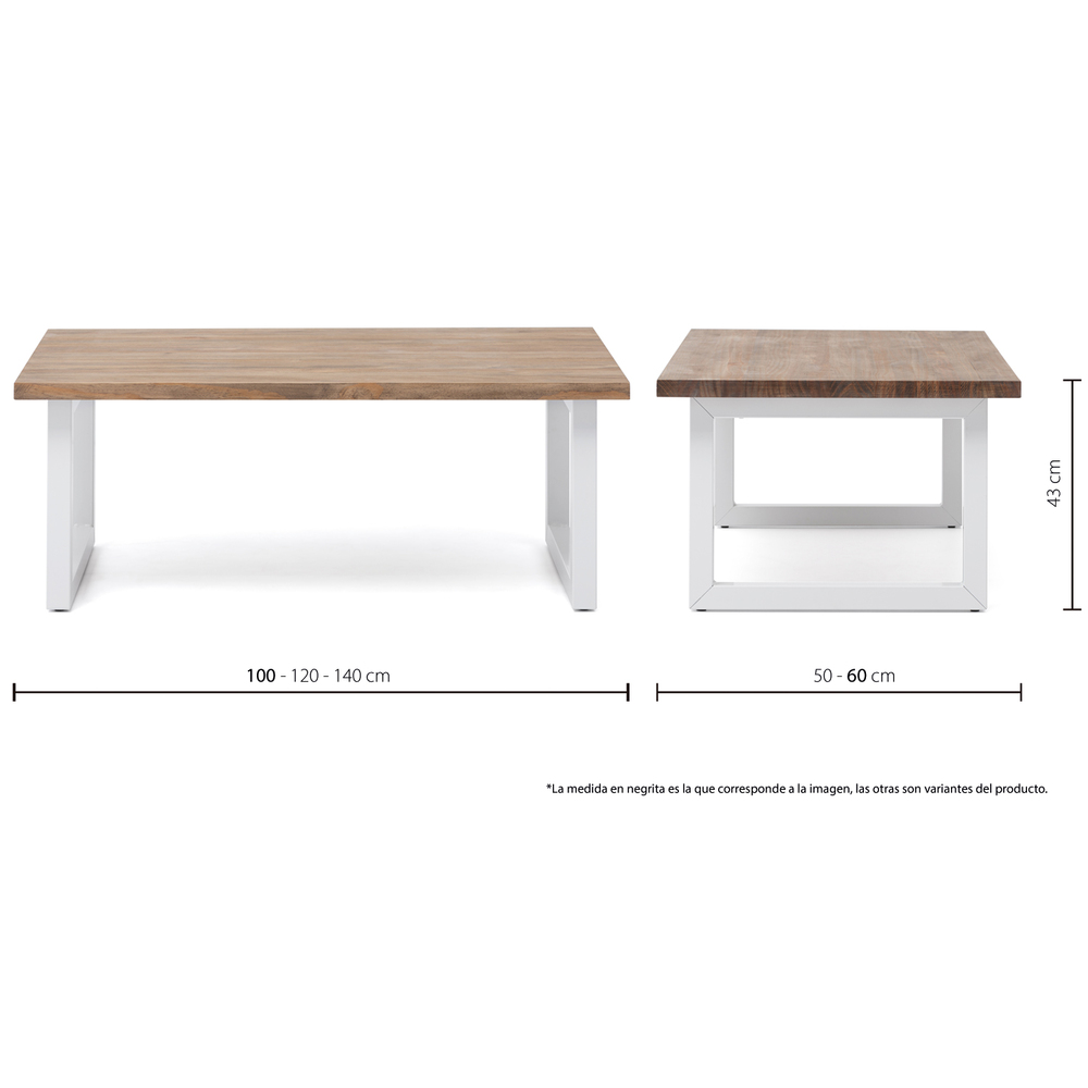 Mesa de Centro iCub Strong ECO Box Furniture Blanco Efecto Vintage 