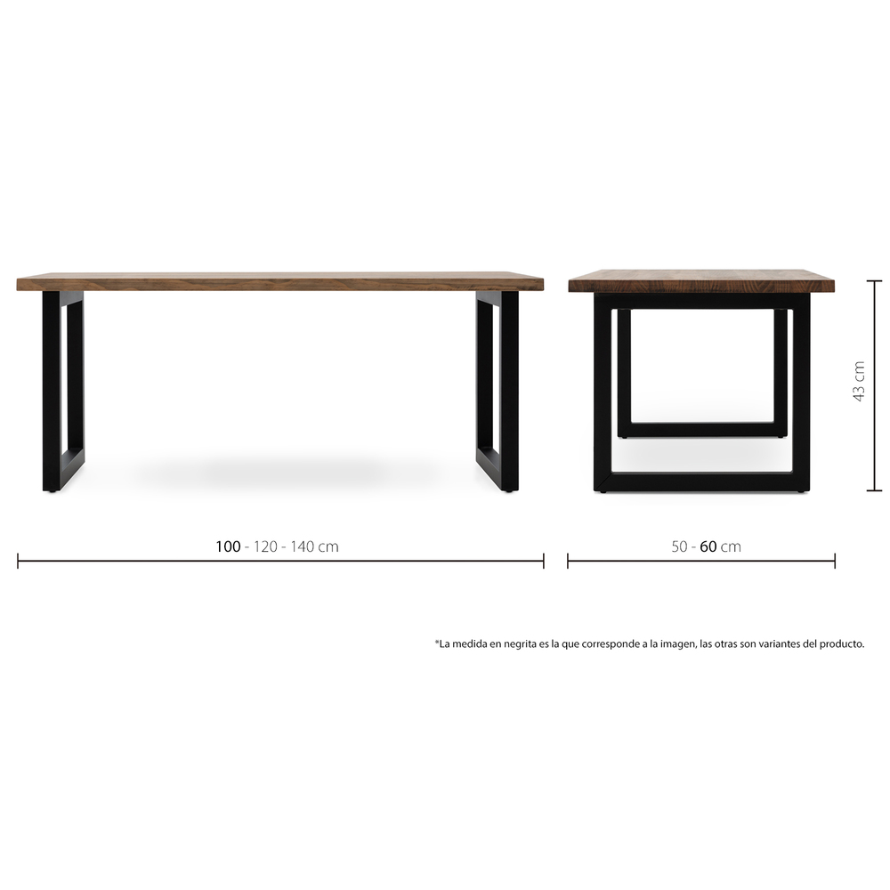 Mesa de Centro iCub Strong ECO Box Furniture Negro Efecto Vintage 