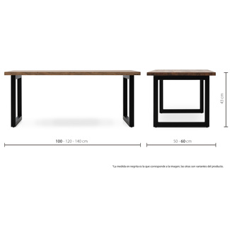 Mesa de Centro iCub Strong ECO Box Furniture Negro Efecto Vintage 