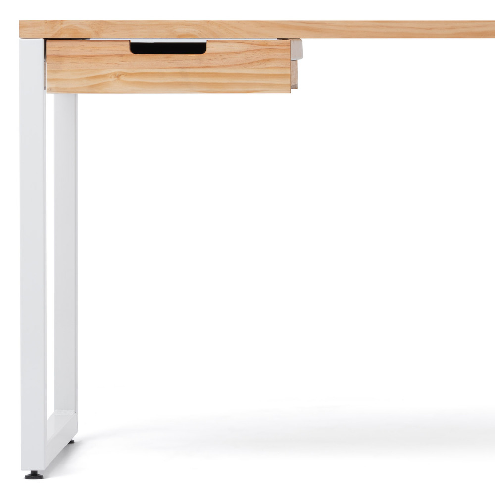 Mesa iCub Strong ECO con Cajón Blanco Natural 