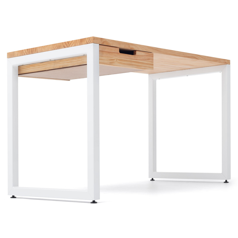 Mesa iCub Strong ECO con Cajón Blanco Natural 
