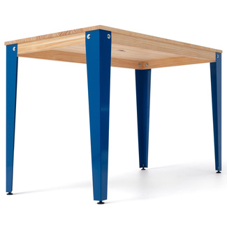 Mesa Lunds Industrial ECO Tablero Natural Patas Azules  