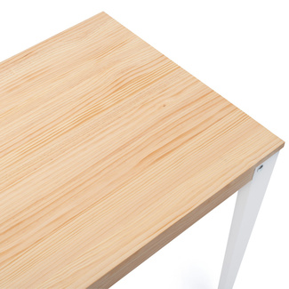 Mesa Lunds Industrial ECO Tablero Natural Patas Blancas