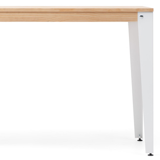 Mesa Lunds Industrial ECO Tablero Natural Patas Blancas