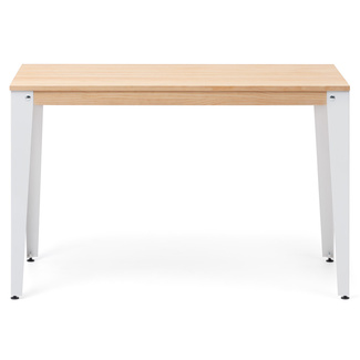 Mesa Lunds Industrial ECO Tablero Natural Patas Blancas