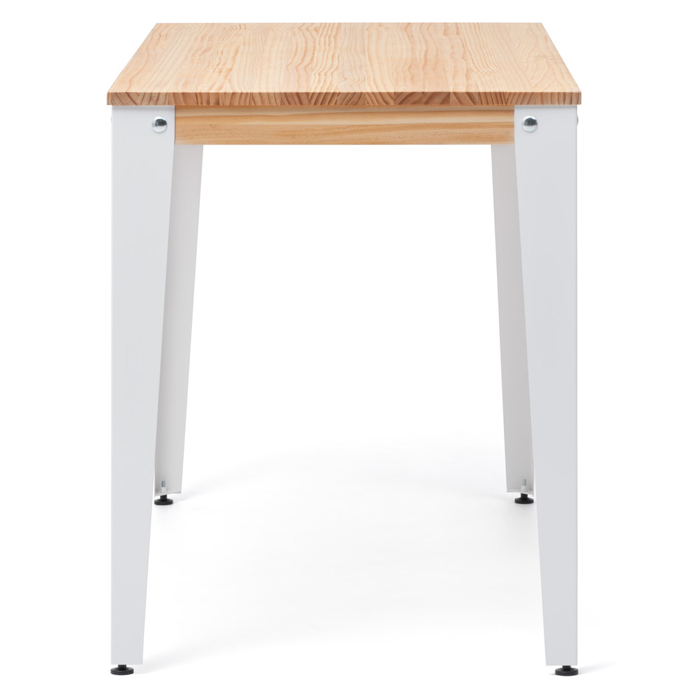 Mesa Lunds Industrial ECO Tablero Natural Patas Blancas