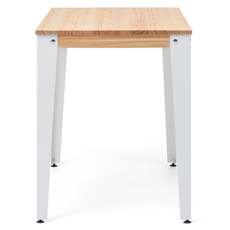 Mesa Lunds Industrial ECO Tablero Natural Patas Blancas