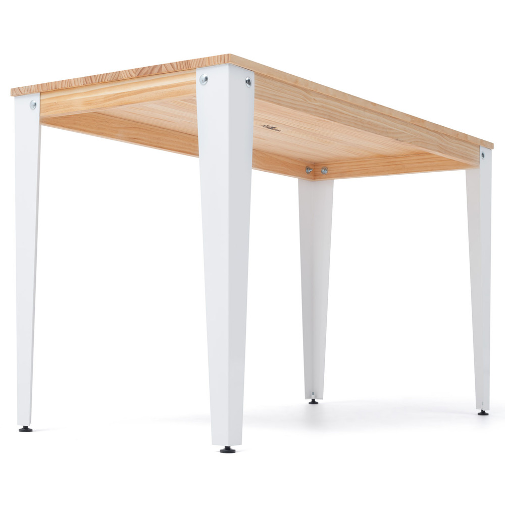 Mesa Lunds Industrial ECO Tablero Natural Patas Blancas