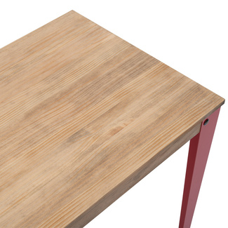 Mesa Lunds Industrial ECO Tablero Efecto Vintage Patas Rojas