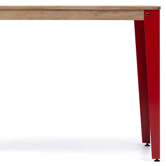Mesa Lunds Industrial ECO Tablero Efecto Vintage Patas Rojas