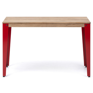 Mesa Lunds Industrial ECO Tablero Efecto Vintage Patas Rojas