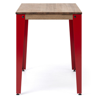 Mesa Lunds Industrial ECO Tablero Efecto Vintage Patas Rojas