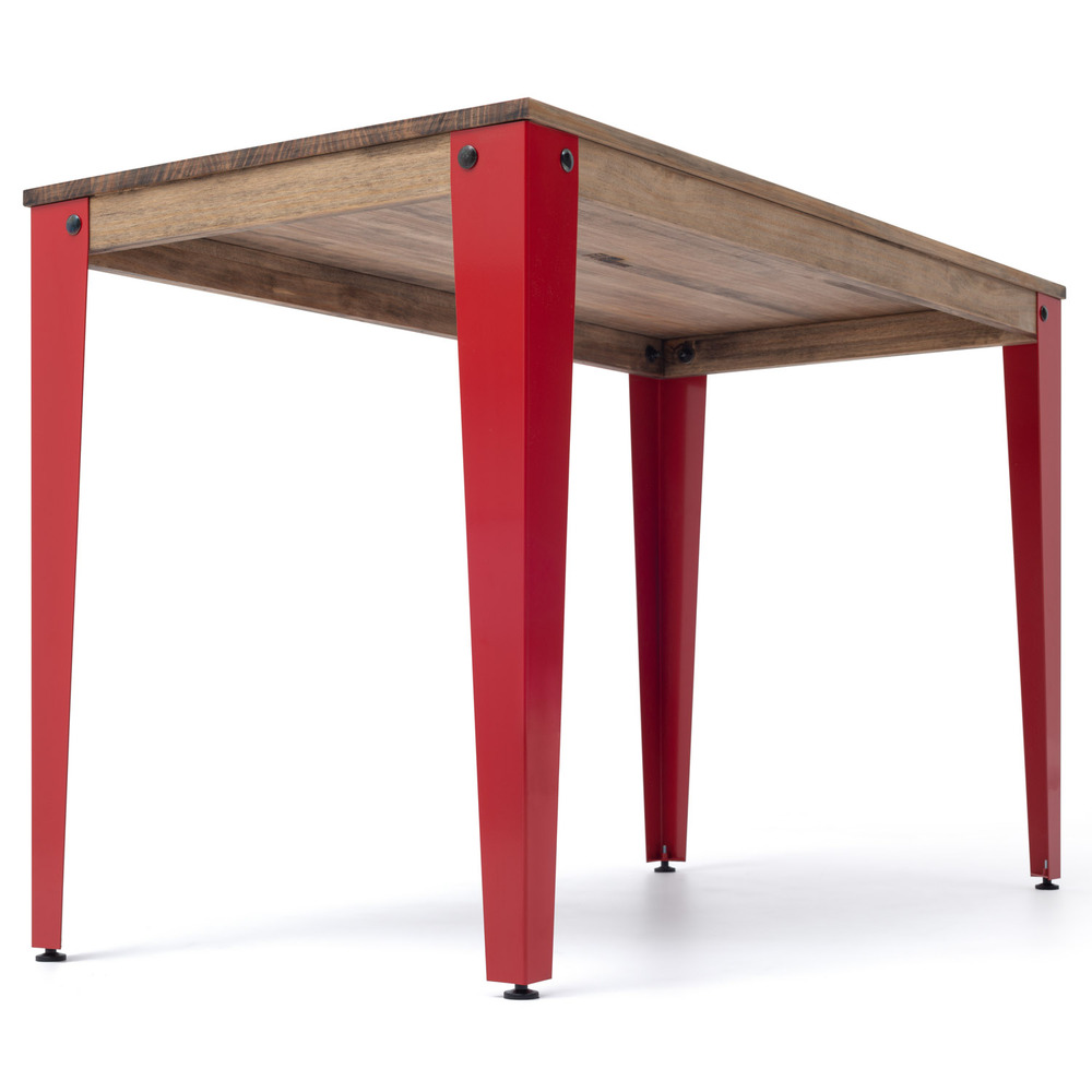 Mesa Lunds Industrial ECO Tablero Efecto Vintage Patas Rojas