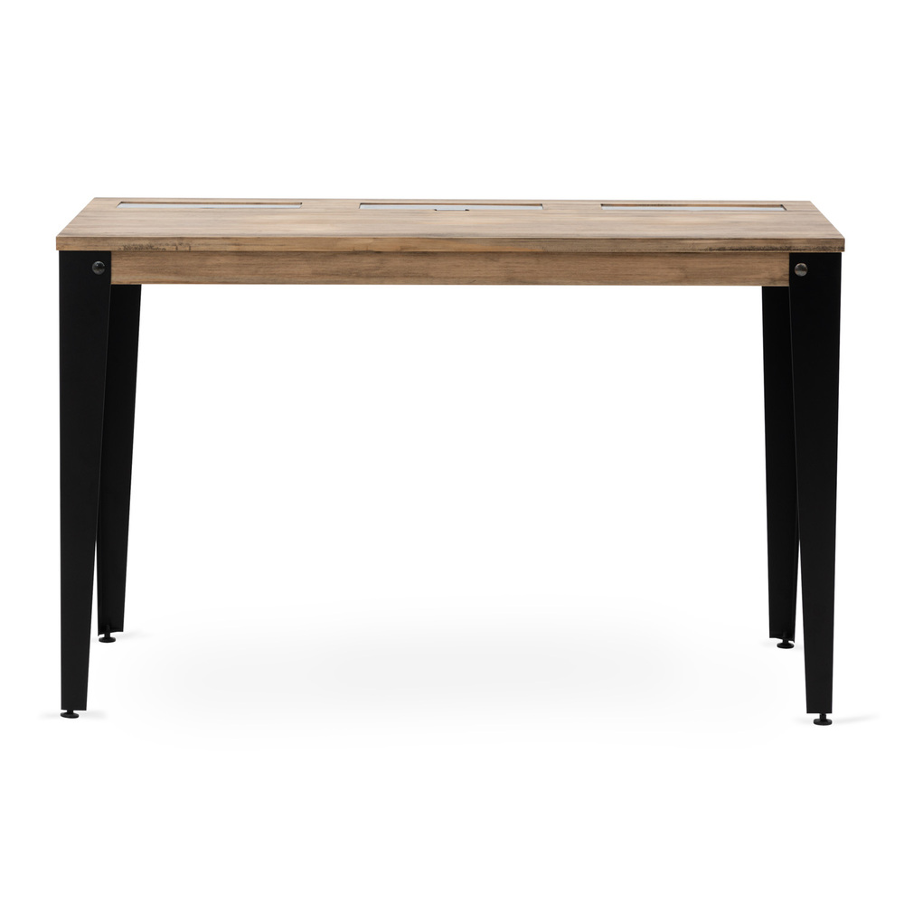 Mesa Lunds Sostenible con 3 Compartimentos Ocultos Negro Efecto Vintage