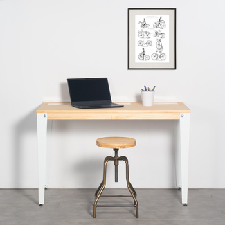 Mesa Lunds Sostenible con 3 Compartimentos Ocultos Blanco Natural