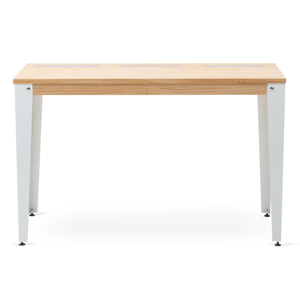 Mesa Lunds Sostenible con 3 Compartimentos Ocultos Blanco Natural