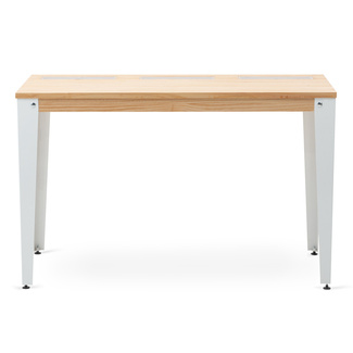Mesa Lunds Sostenible con 3 Compartimentos Ocultos Blanco Natural